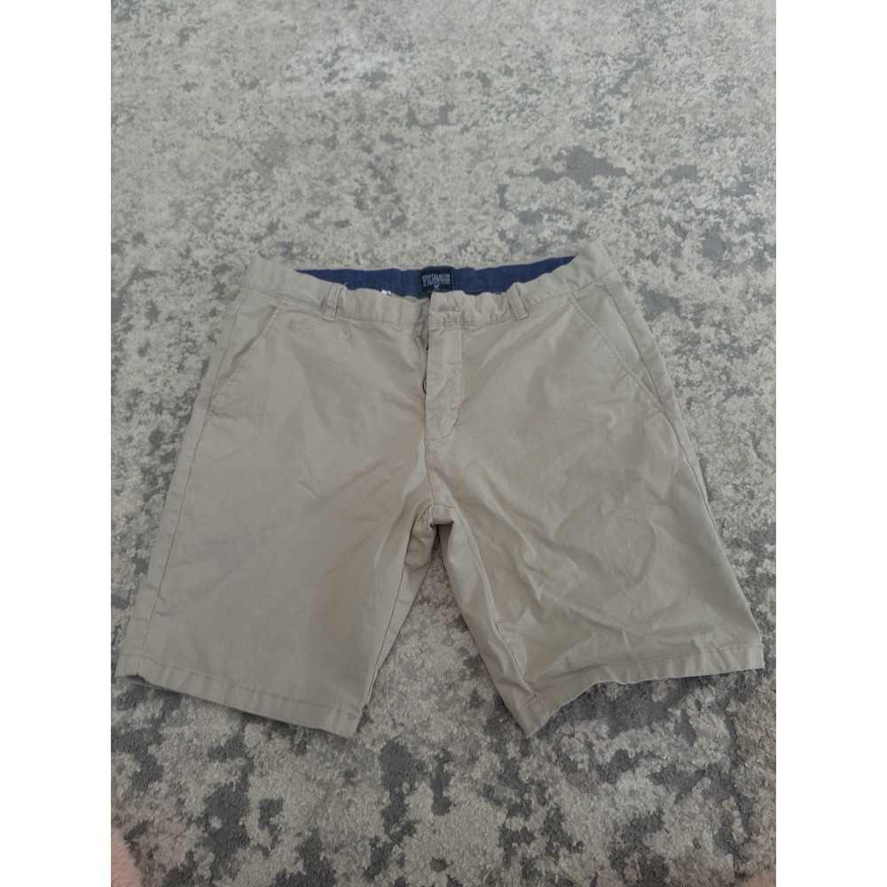 PX Premium Xpression Men's Khaki Shorts Size 31 Flat Front Cotton‎ Stretch